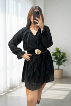 Vestido Chorreras negro