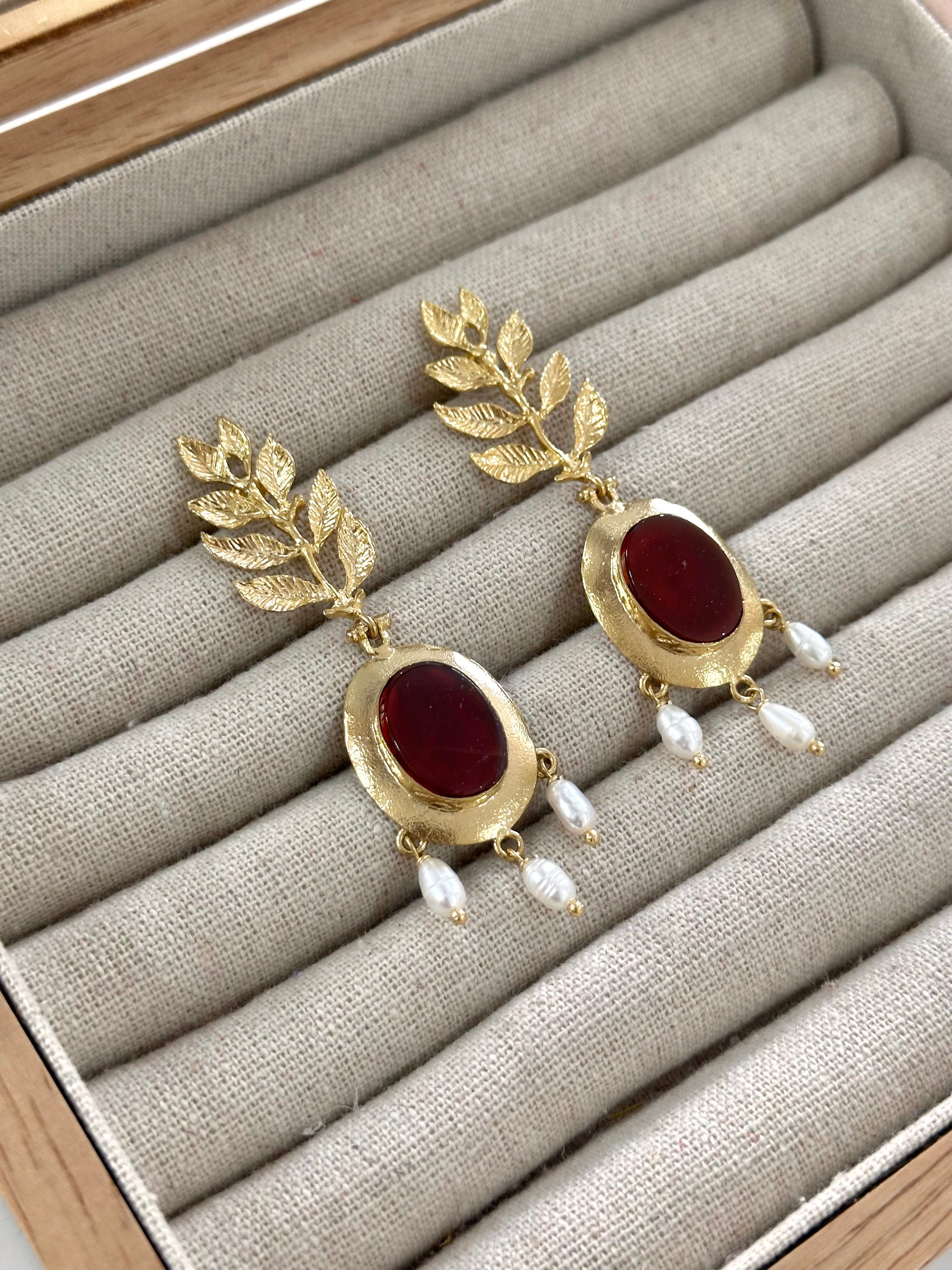 Pendientes Jerez Marrón