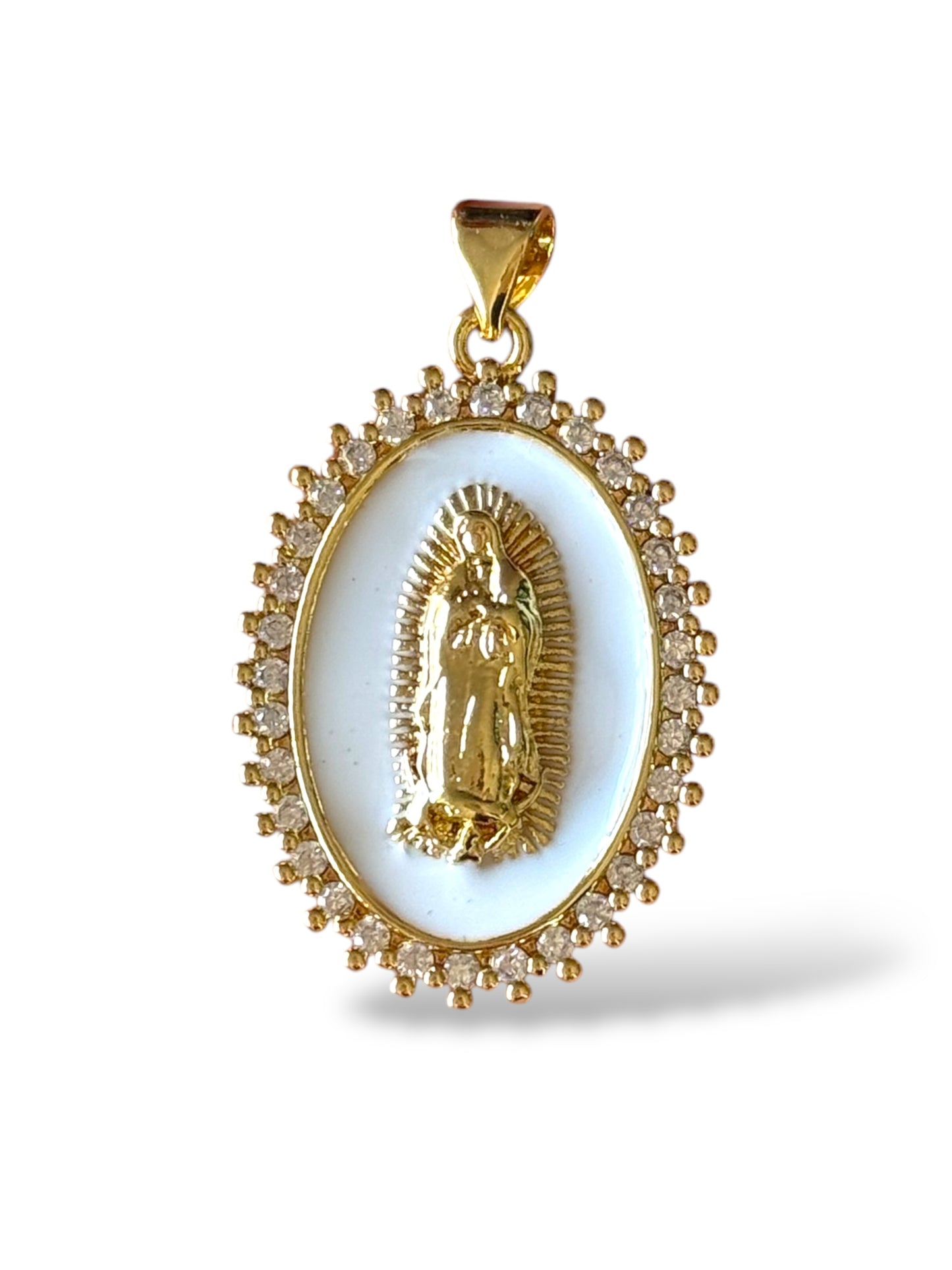 Medalla Virgen Esmalte y Cristal