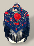 Mantoncillo Jaleo Azul Marino con rojo