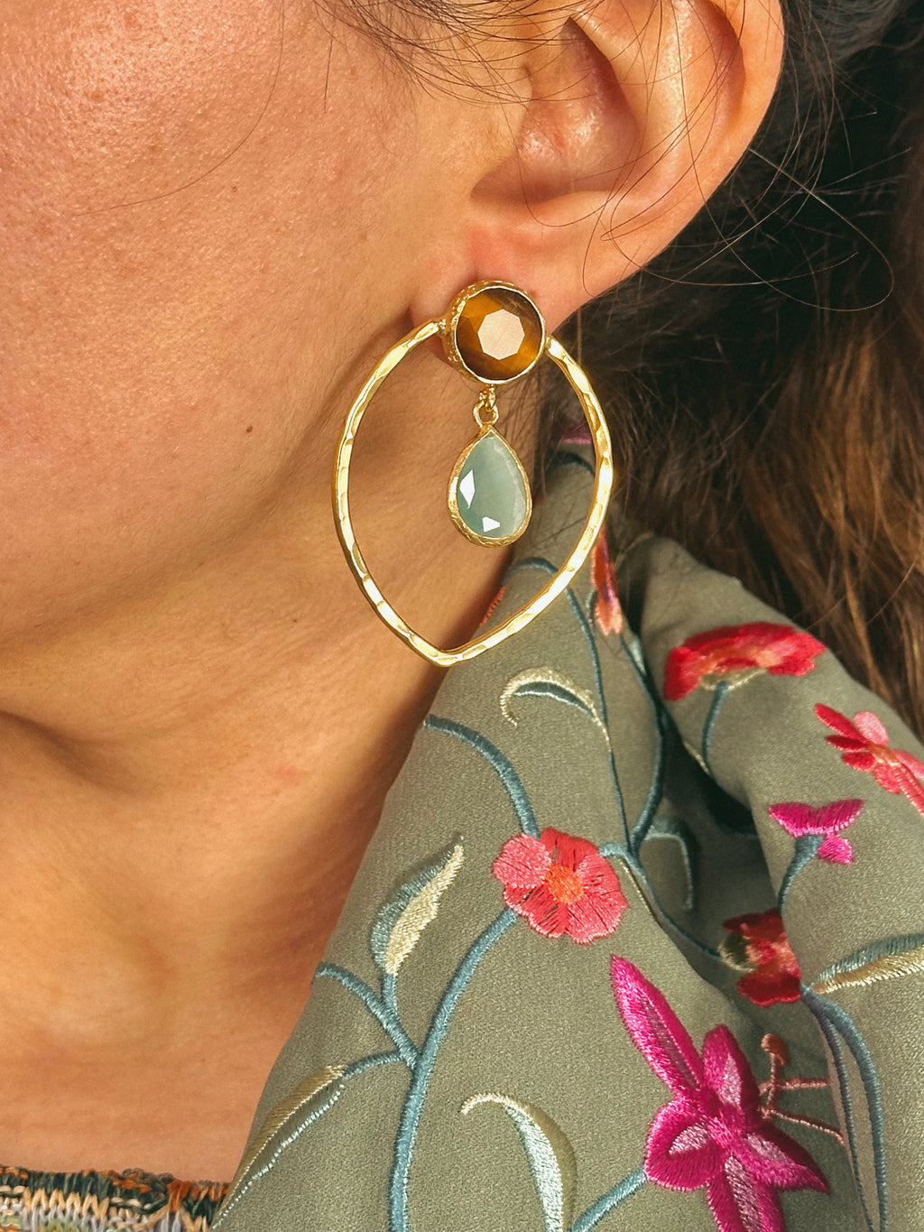 Pendientes Matilda Marrón y Azul