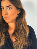 Pendiente gota cristal zafiro