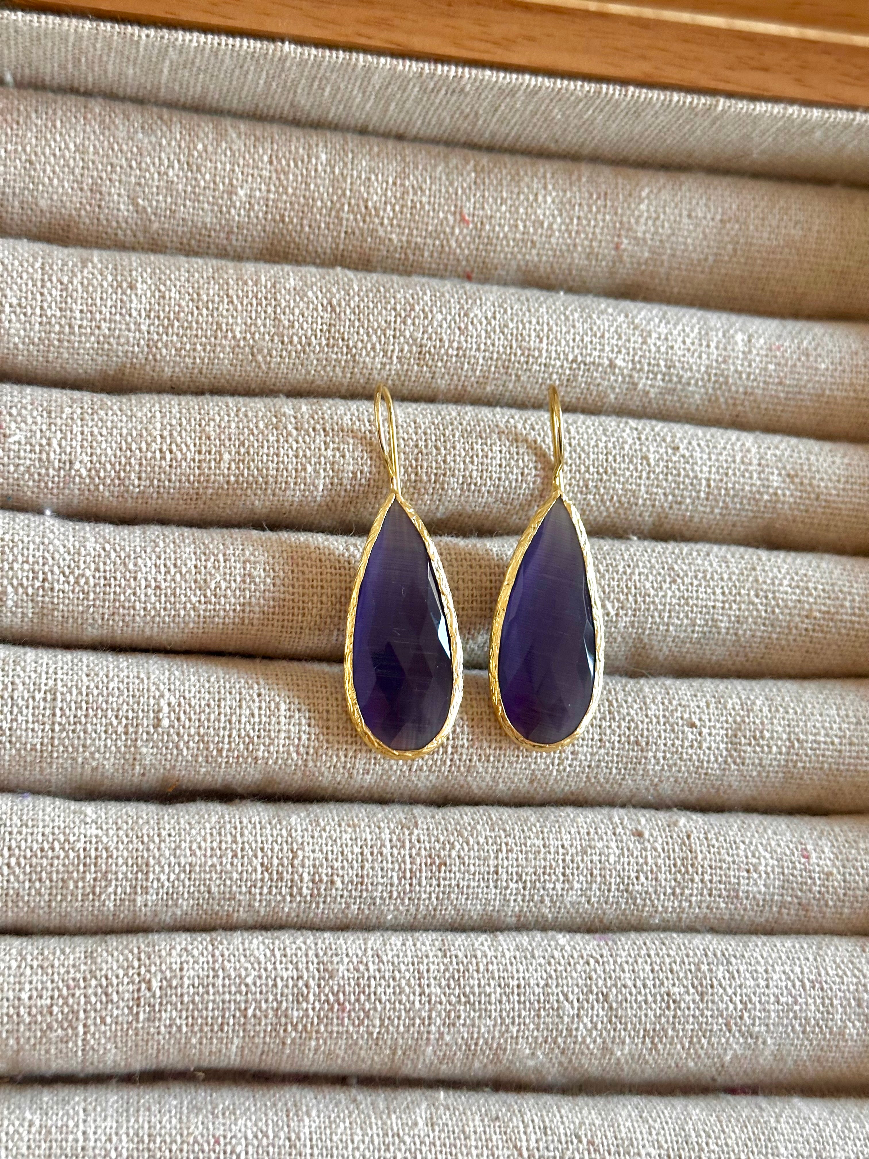 Pendientes lagrima ahumado