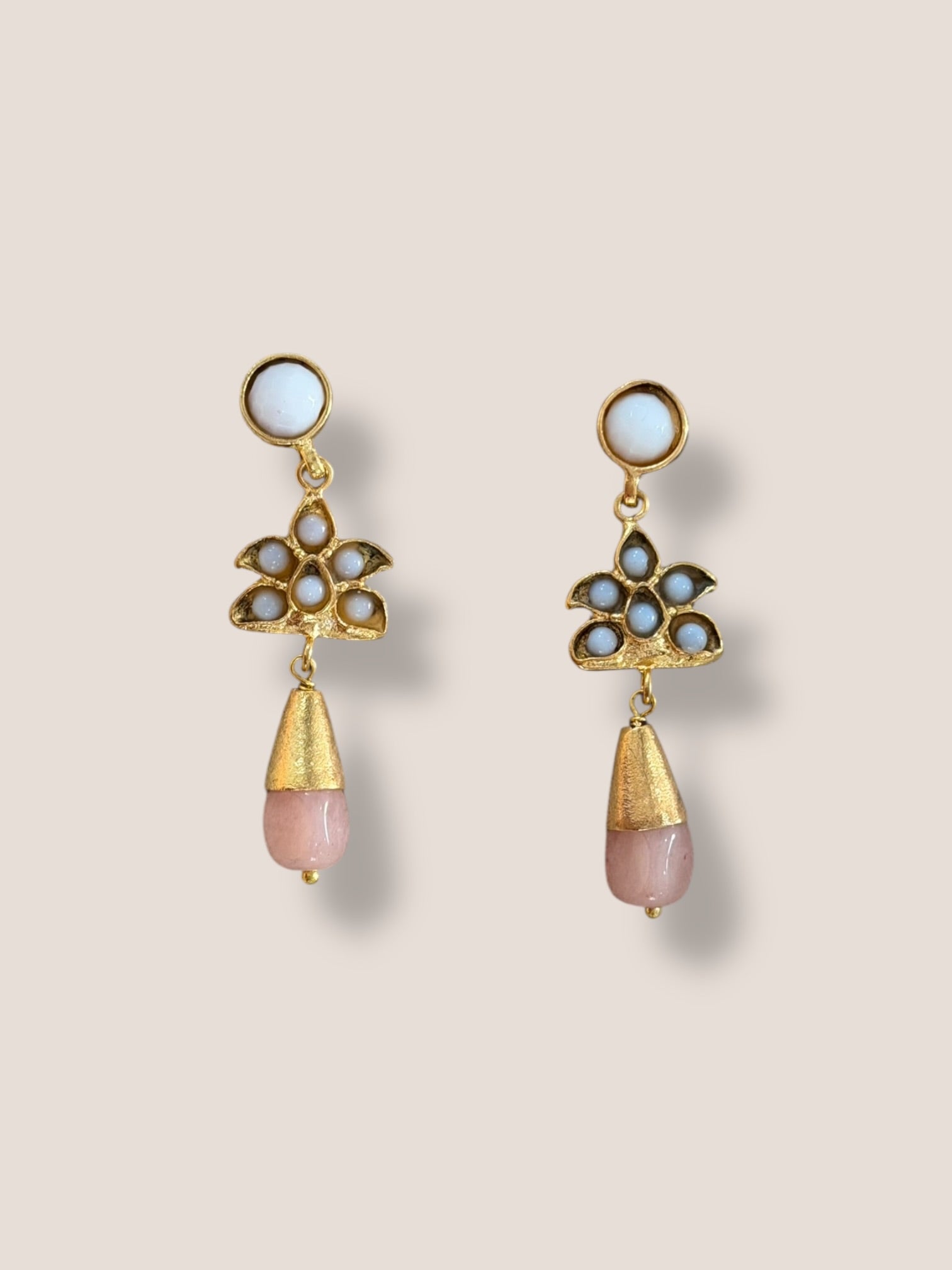 Pendientes Casilda blanco y pastel
