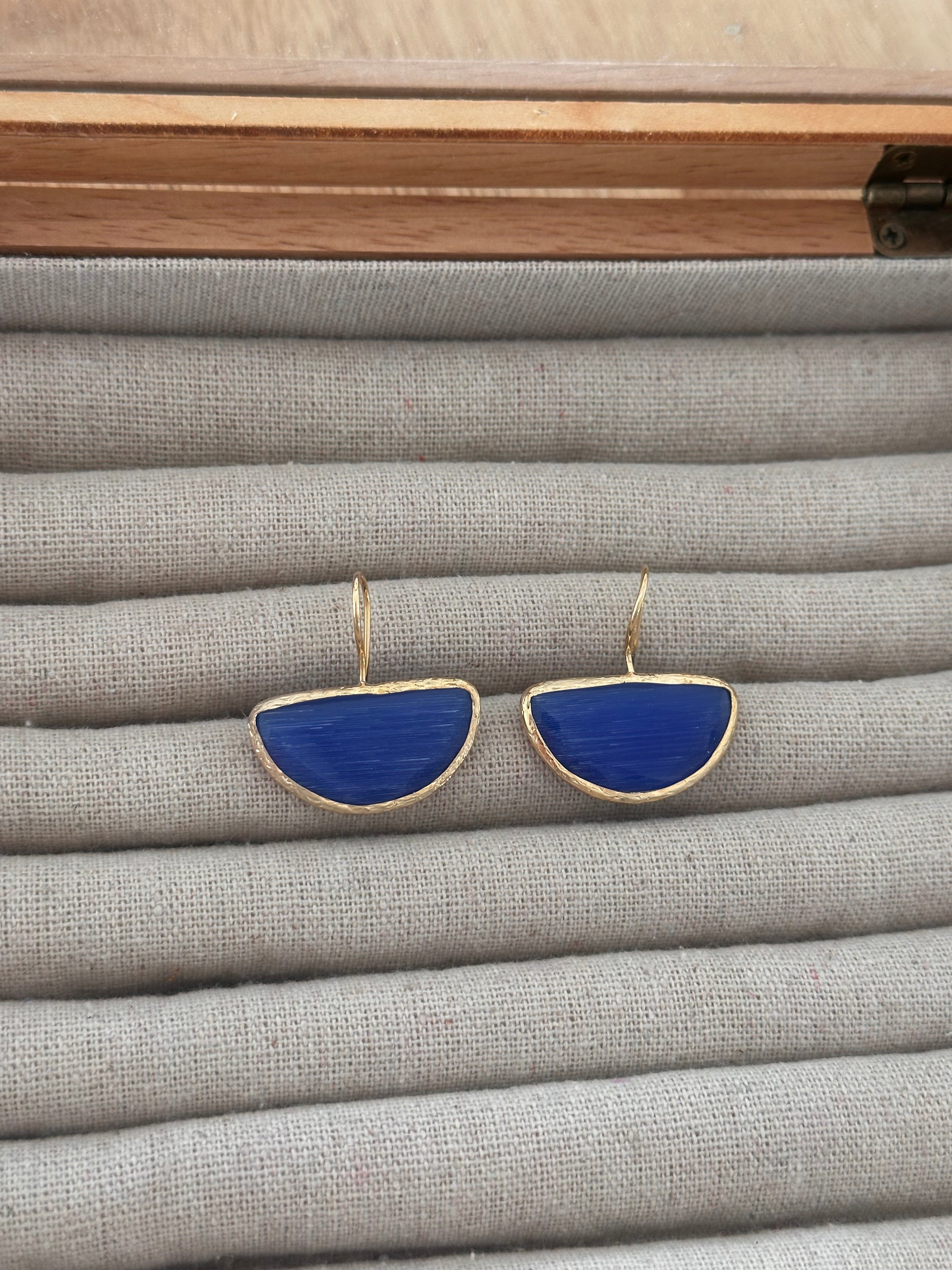 Pendientes Afrodita big azul