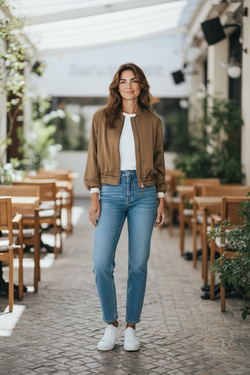 Bomber satinada dorada oscuro