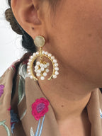 Pendientes Vid perla blanco