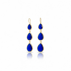 Pendientes lágrima triple azul electrico