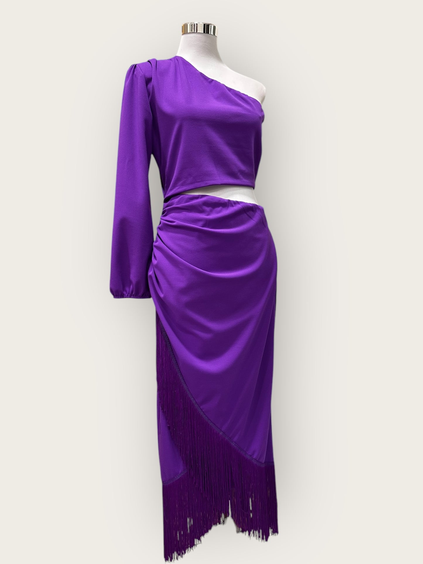 Vestido Gloria Flecos Morado