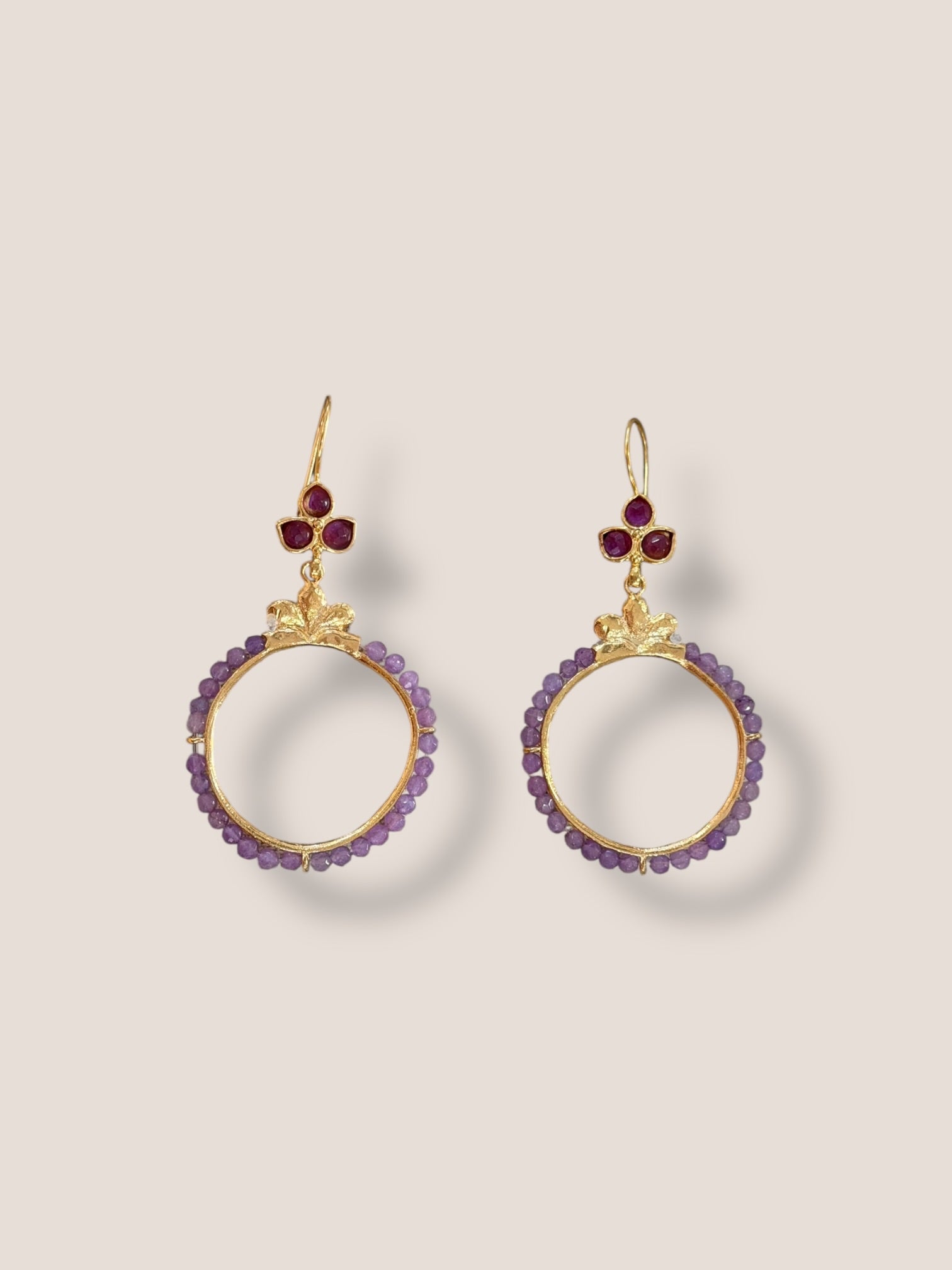 Pendientes Ophelia Lila y Malva