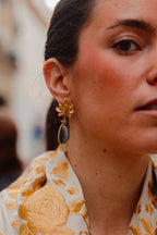 Pendientes Amazona Piedra Natural gris