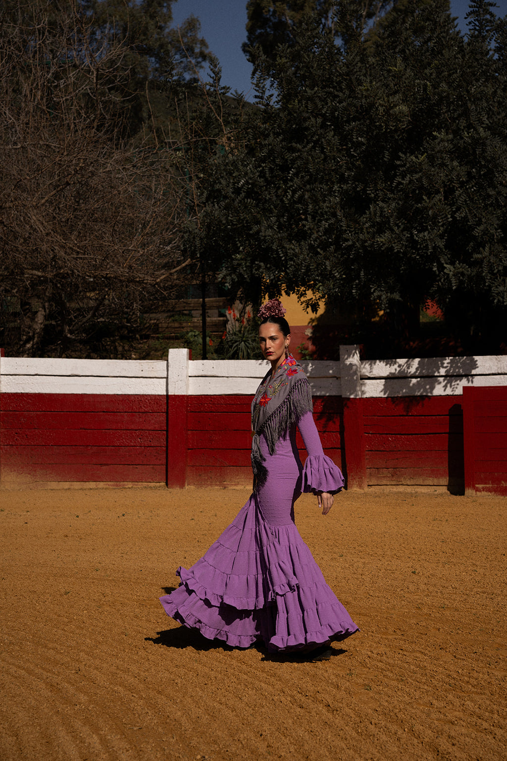 Vestido de flamenca - Modelo Lola Plumeti Lila