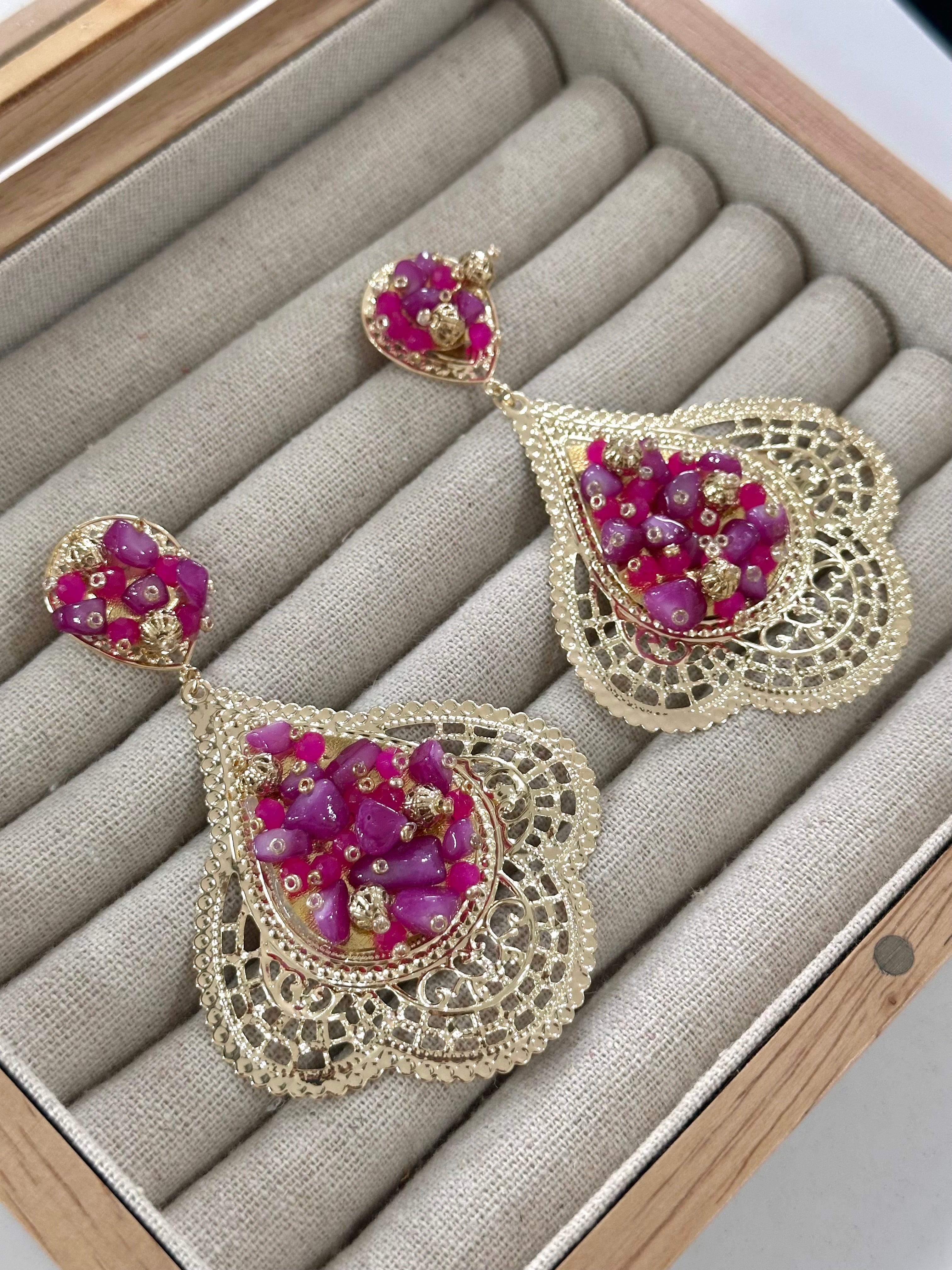 Pendientes Alhambra Buganvilla