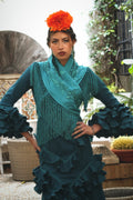 Traje de flamenca - Modelo Lirio Turquesa