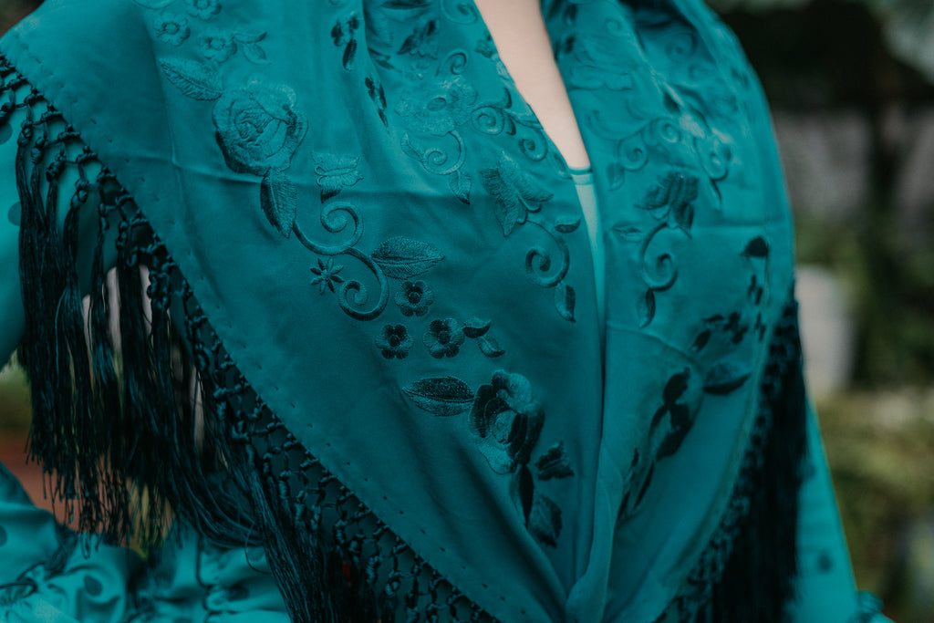 Mantoncillo Fantasía Verde Botella