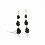 Pendientes lágrima triple negro
