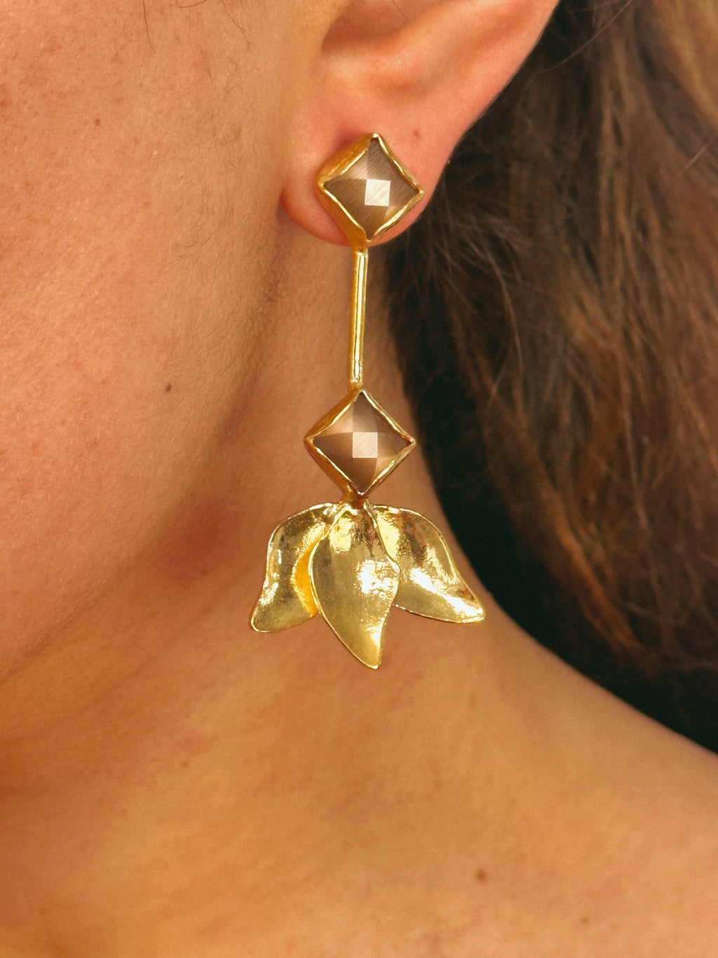 Pendientes Tulipán Champagne