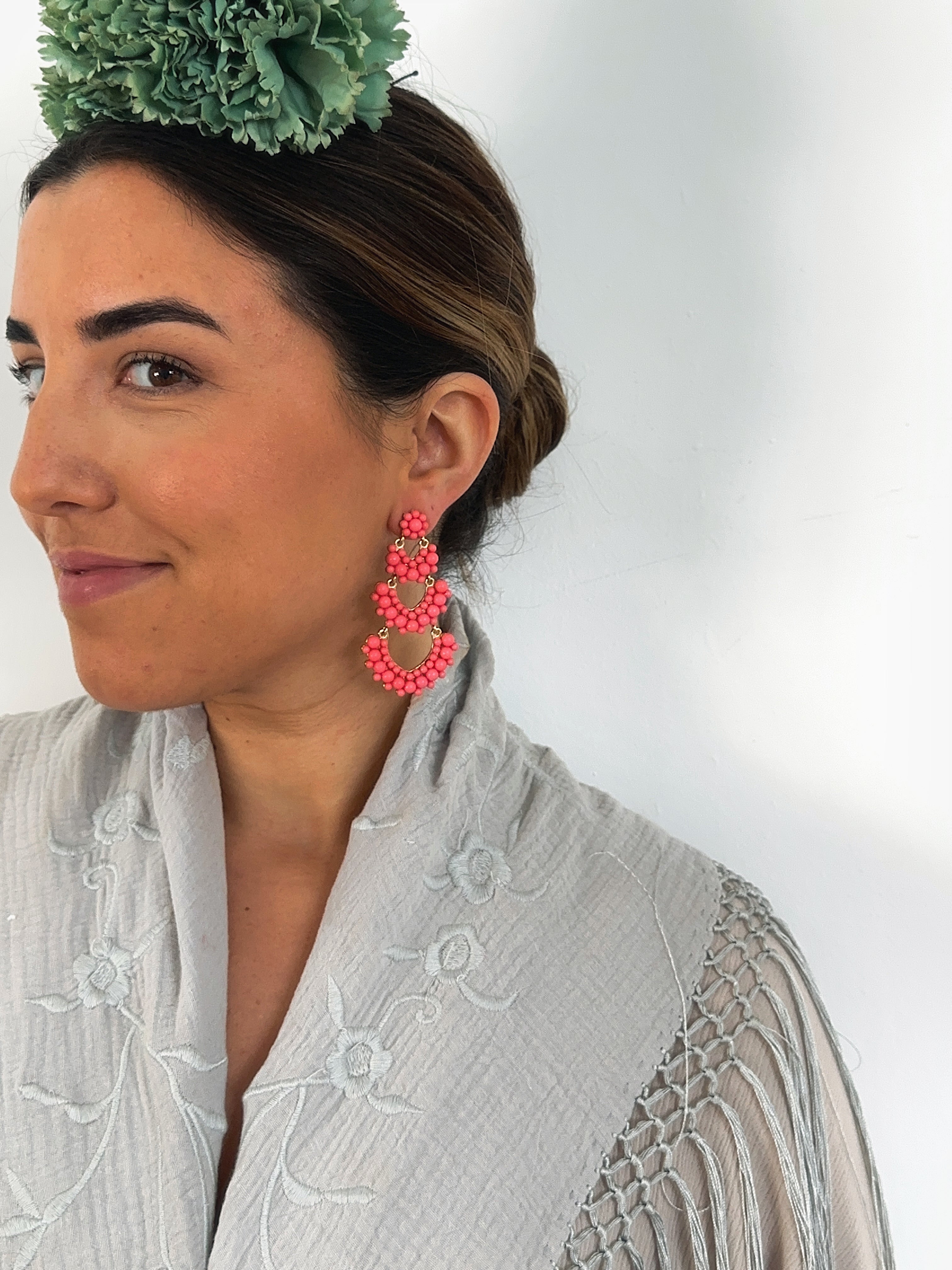 Pendientes Solera Rosa Coral