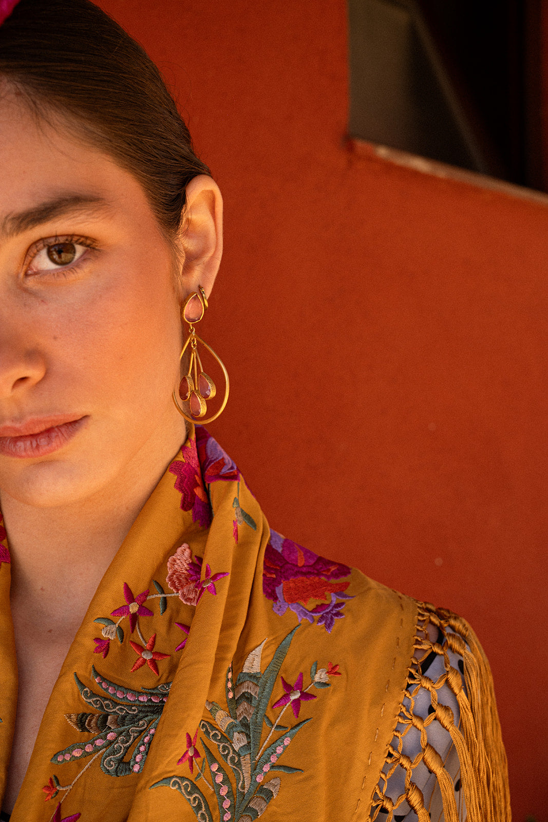 Pendientes Dafne rosados