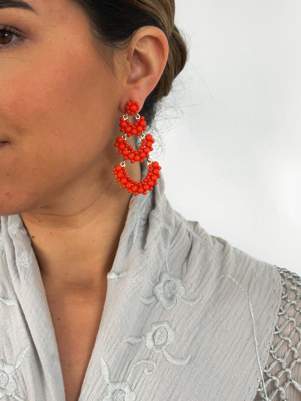 Pendientes Solera Naranja Rojizo