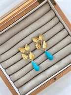 Pendientes Hojas Piedra Natural