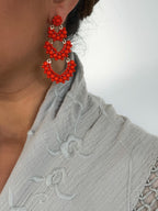 Pendientes Solera Naranja Rojizo