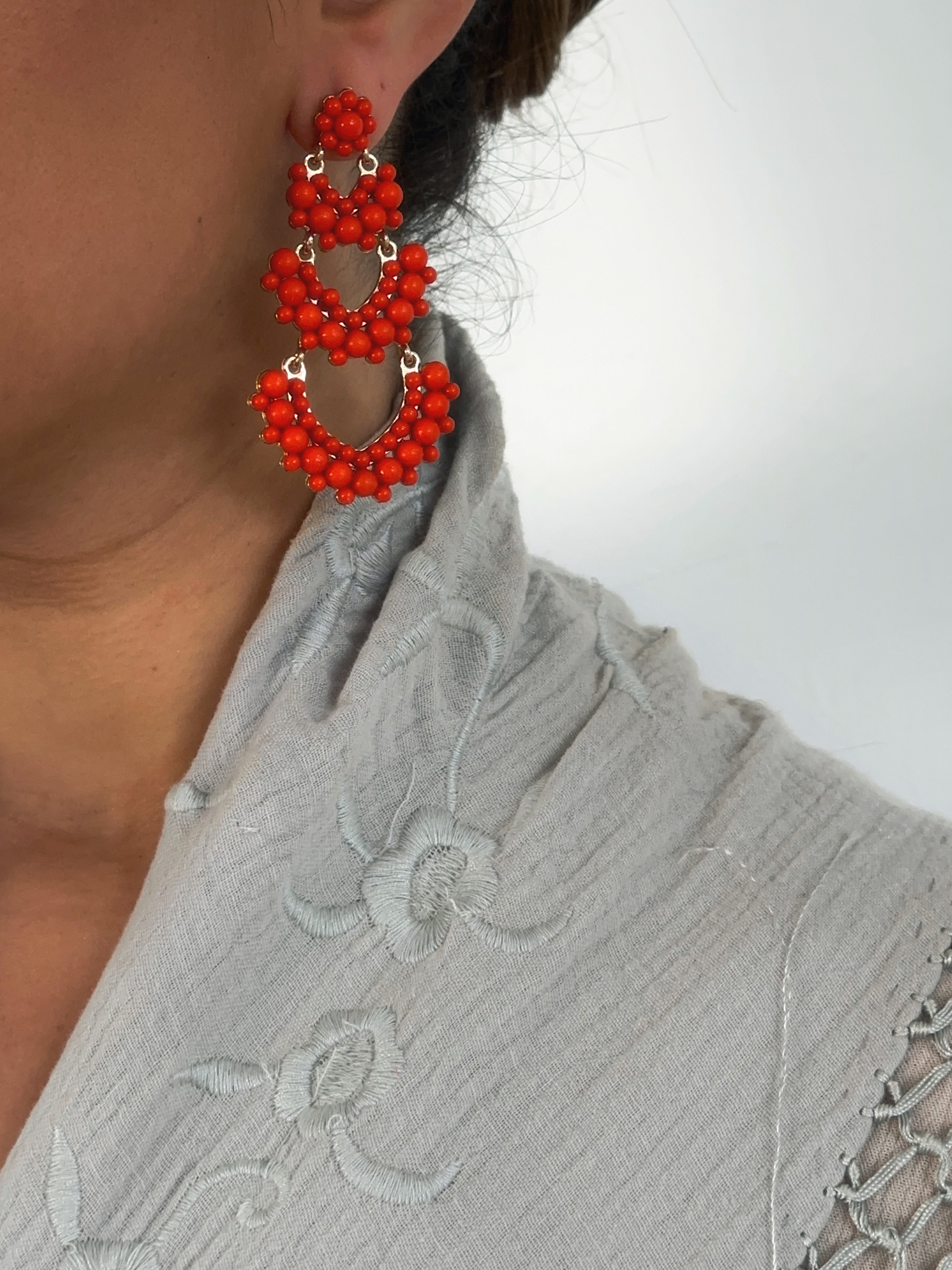 Pendientes Solera Naranja Rojizo