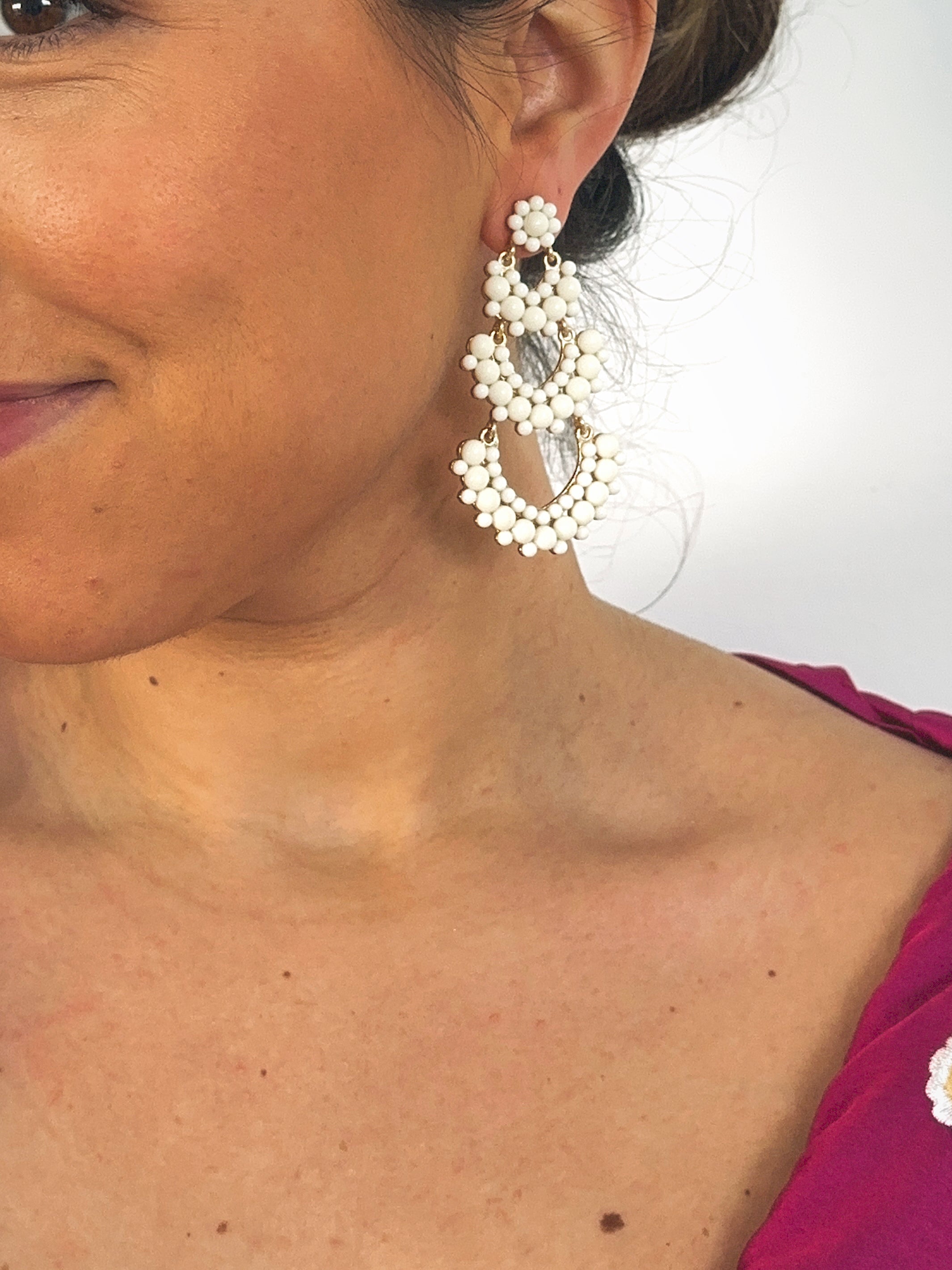 Pendientes Solera Blanco