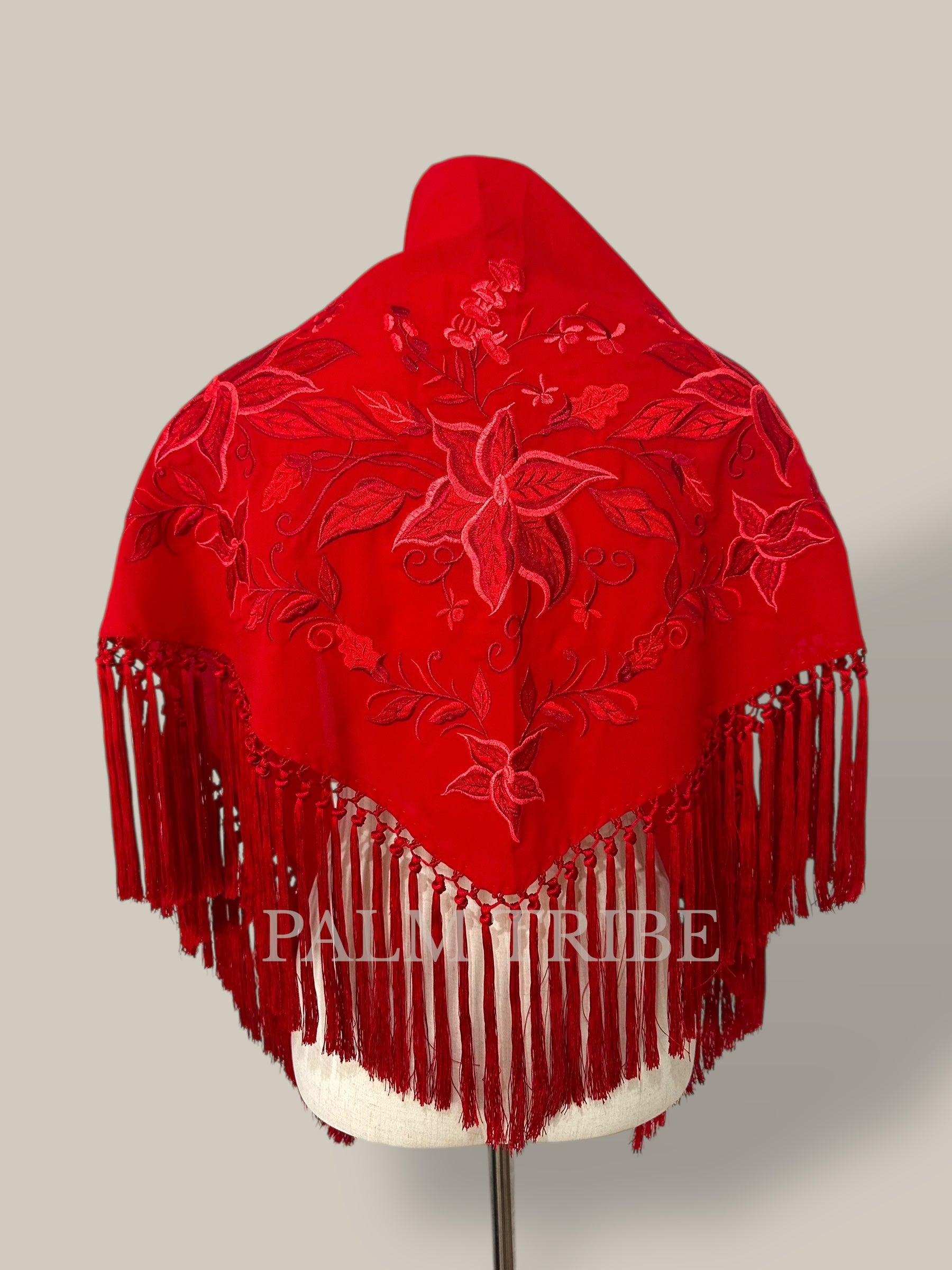 Mantoncillo Lirio rojo 100% seda