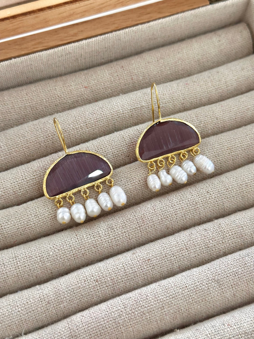 Pendientes Adamuz Malva Oscuro