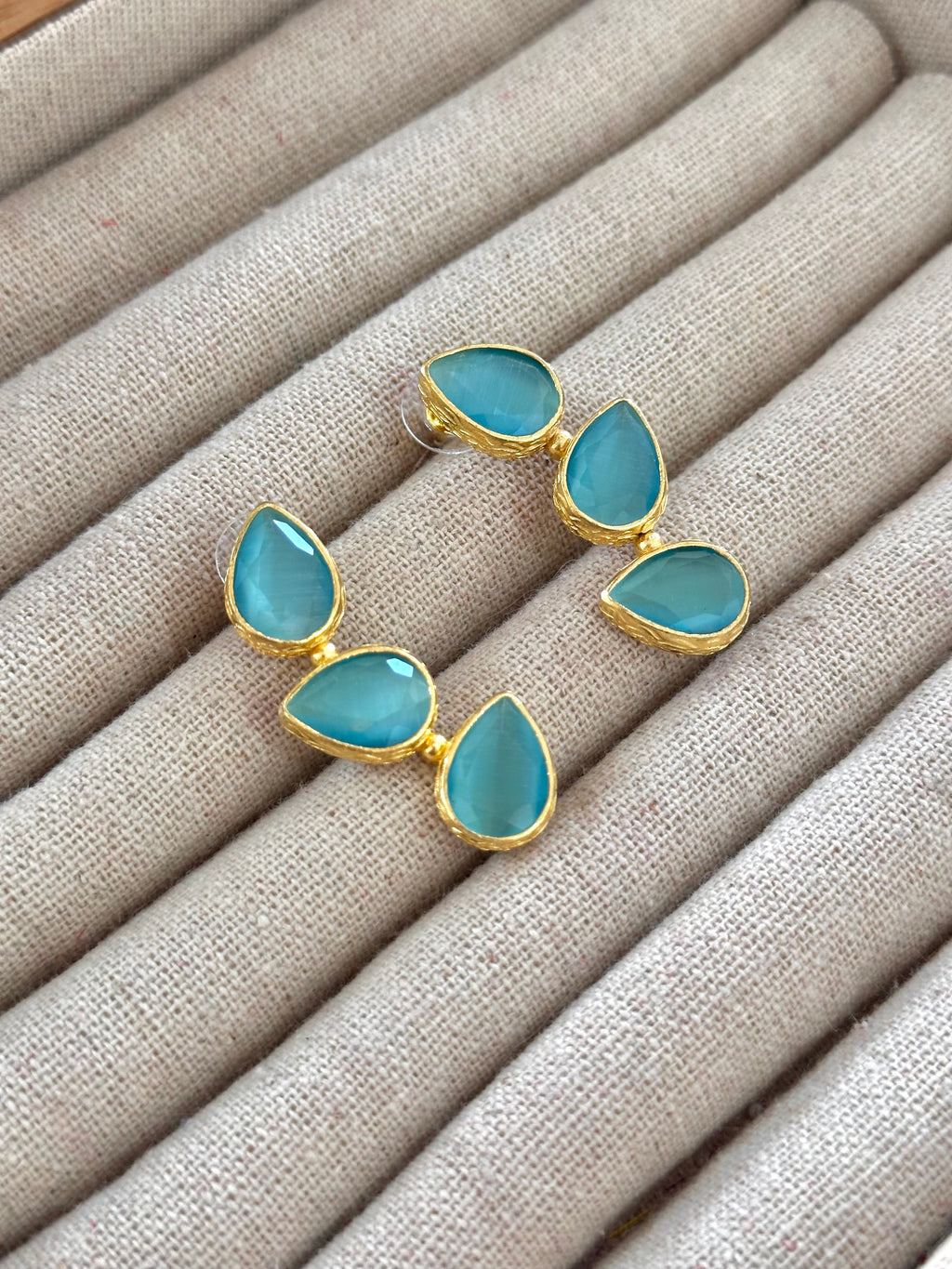 Pendientes Trío Piedra Turquesa