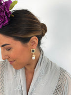 Pendientes Catalina Piedra Natural Gris verdosa