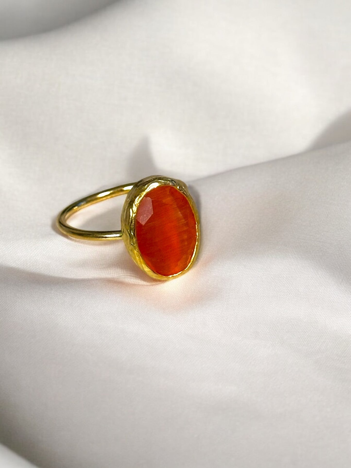 Anillo Óvalo Cristal naranja