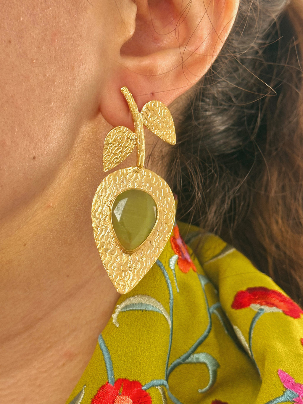 Pendientes Palma Verde Oliva