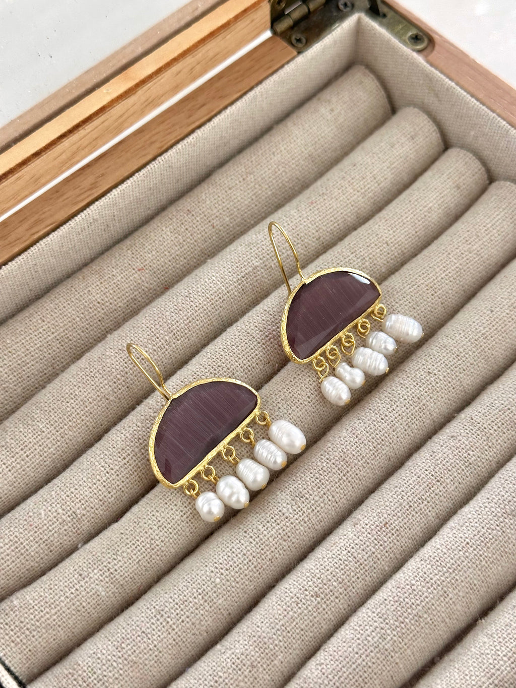 Pendientes Adamuz Malva Oscuro