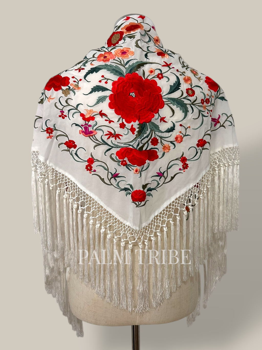 Mantoncillo Jaleo Blanco con rojo