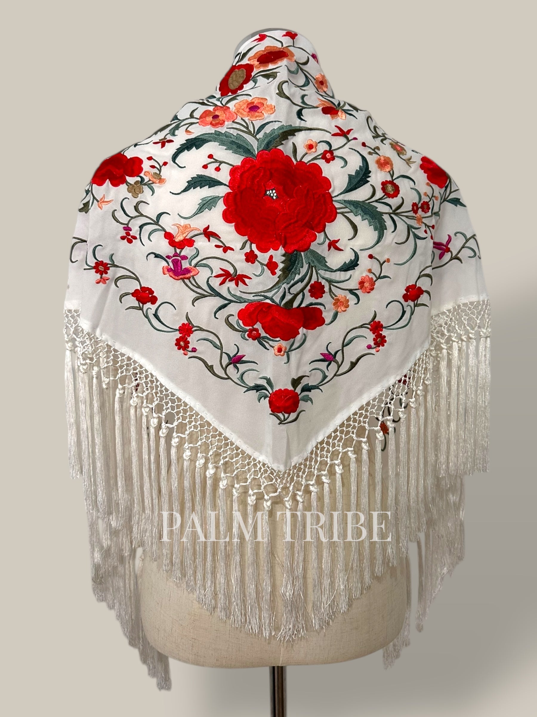 Mantoncillo Jaleo Blanco con rojo