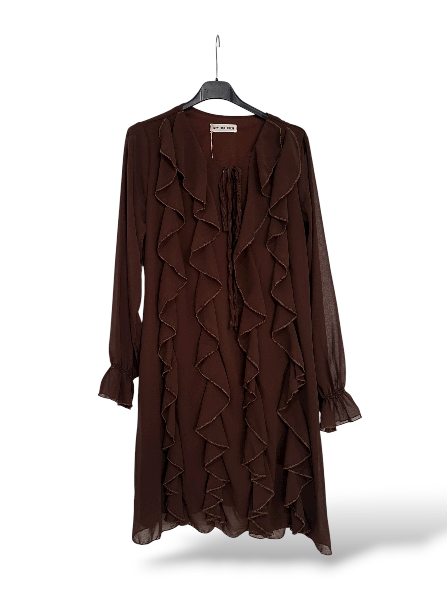 Vestido chorreras marrón