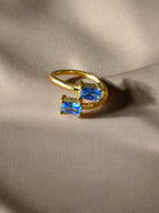 Anillo dúo circonita celeste