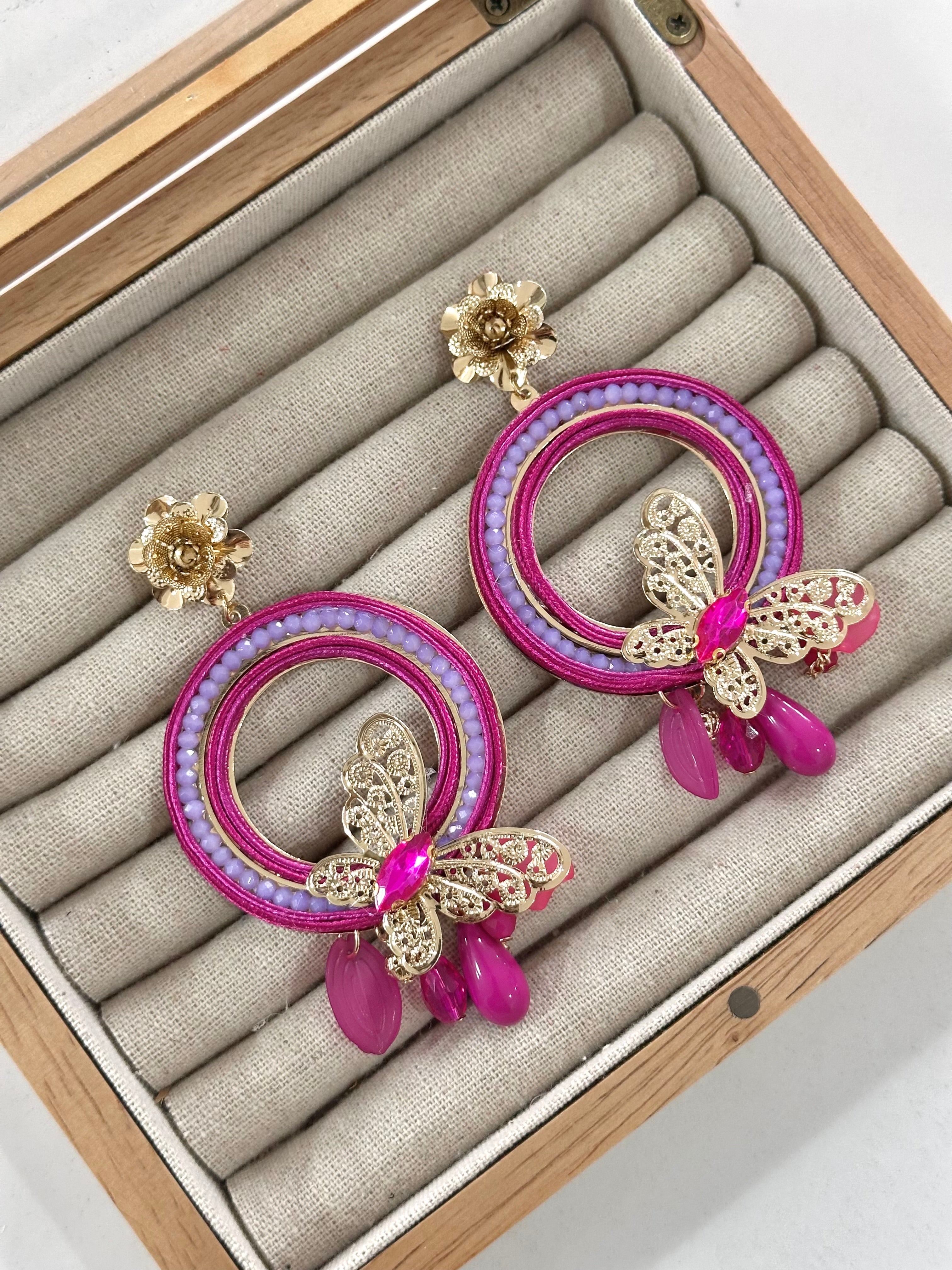 Pendientes Aurora Buganvilla