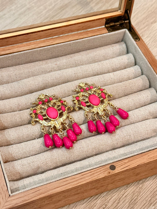 Pendientes menina fucsia