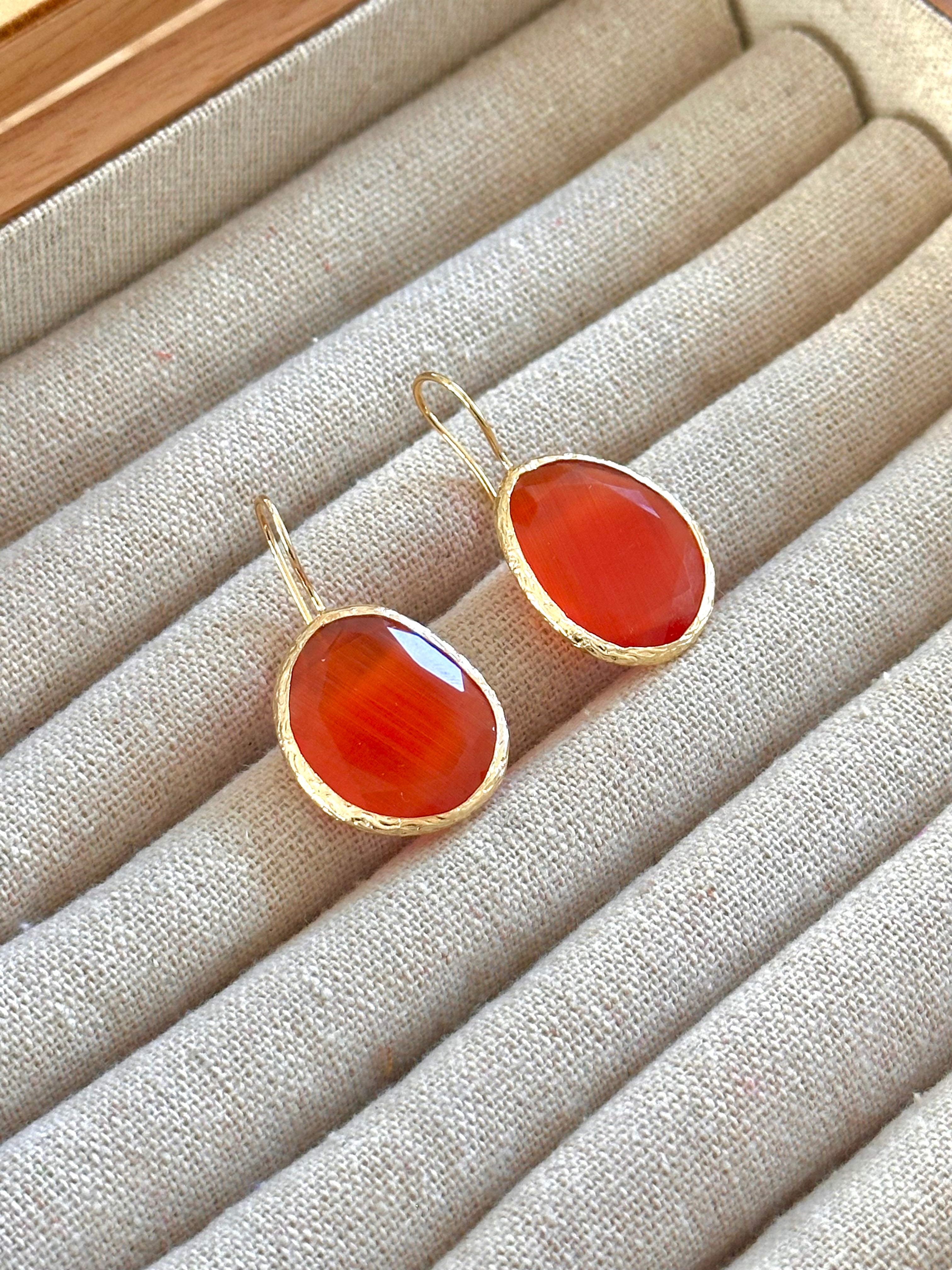 Pendientes Óvalo Naranja