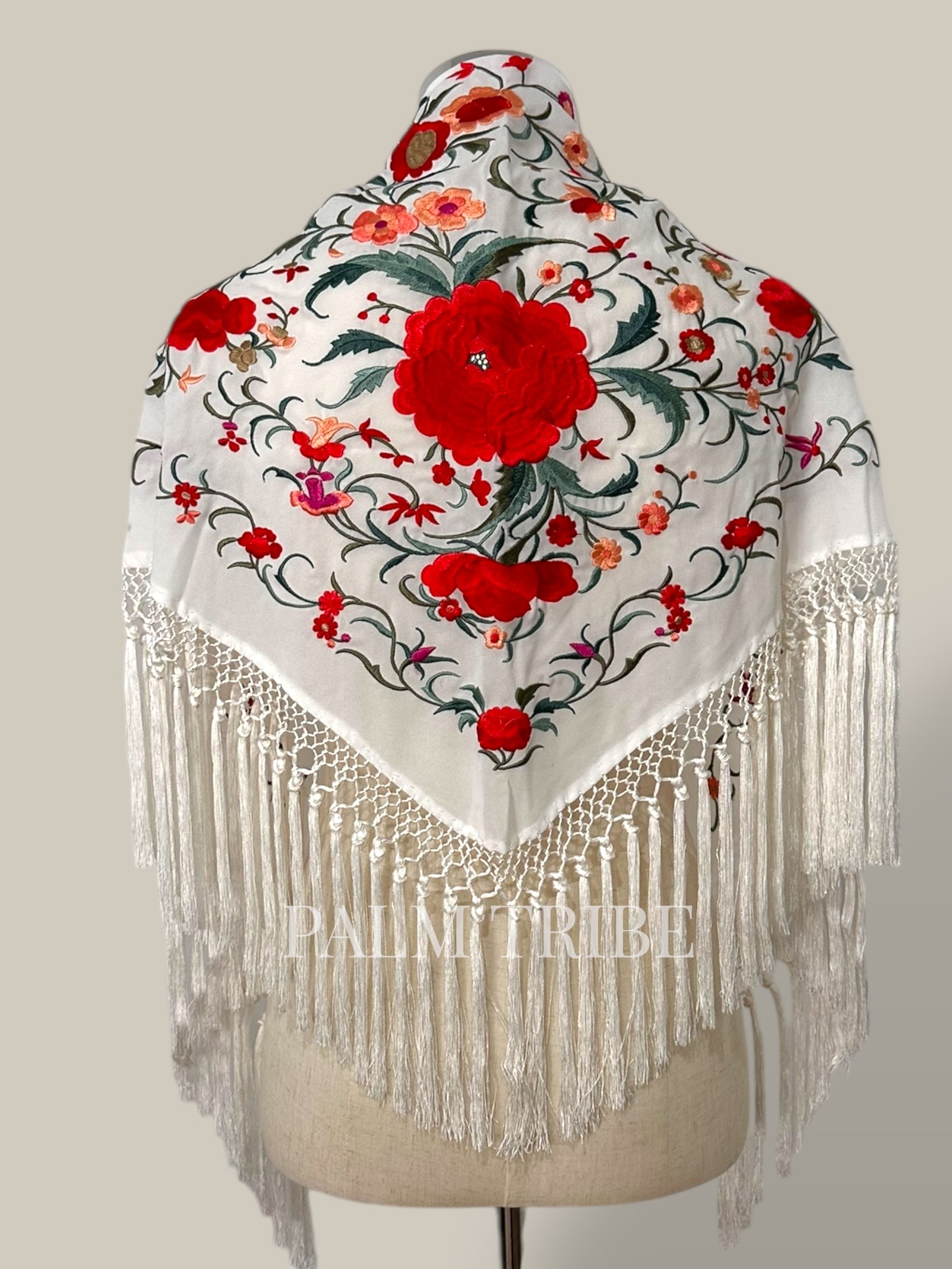 Mantoncillo Jaleo Blanco con rojo
