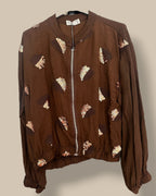 Chaqueta lentejuelas hoja marrón