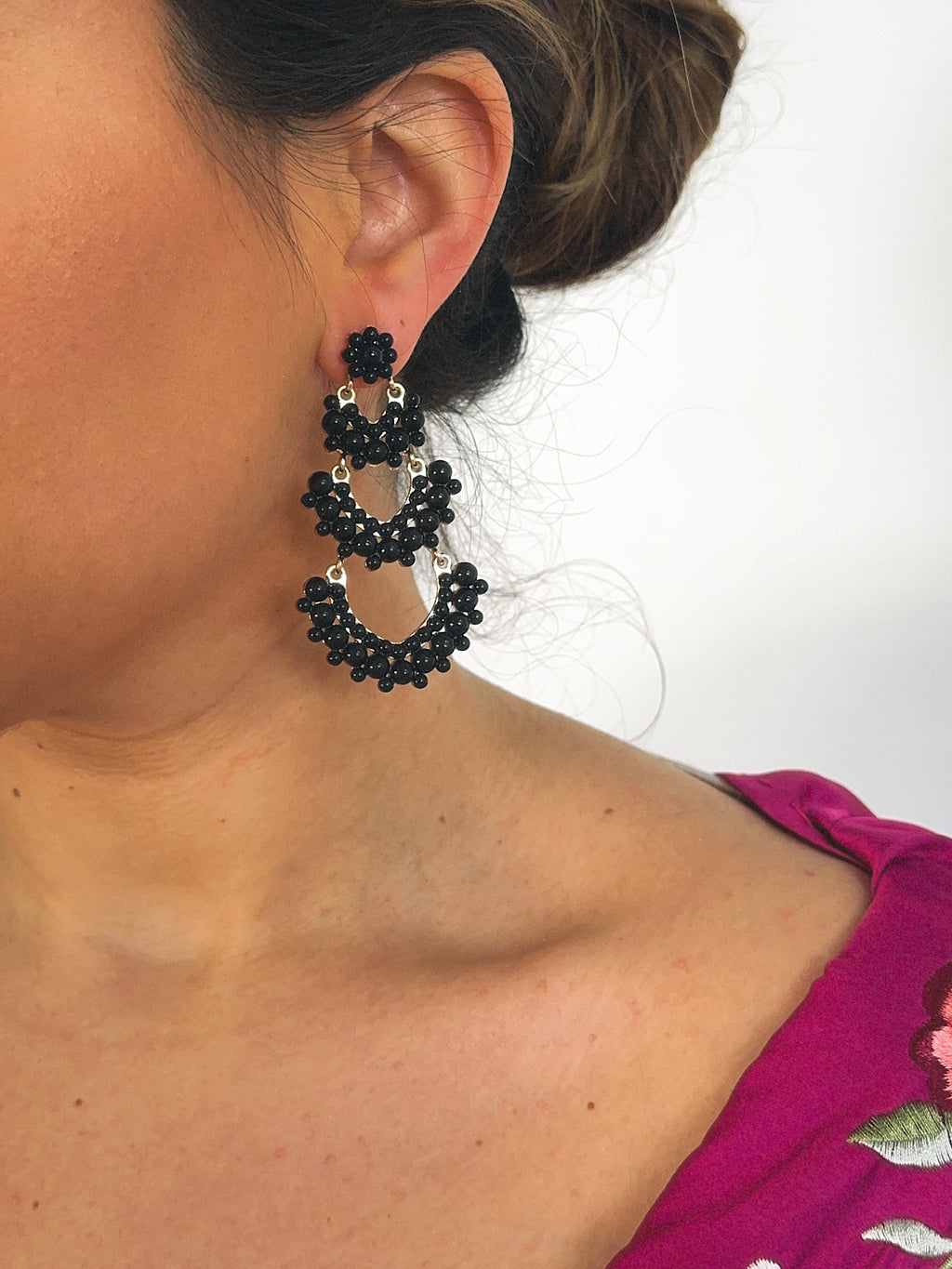 Pendientes Solera negro