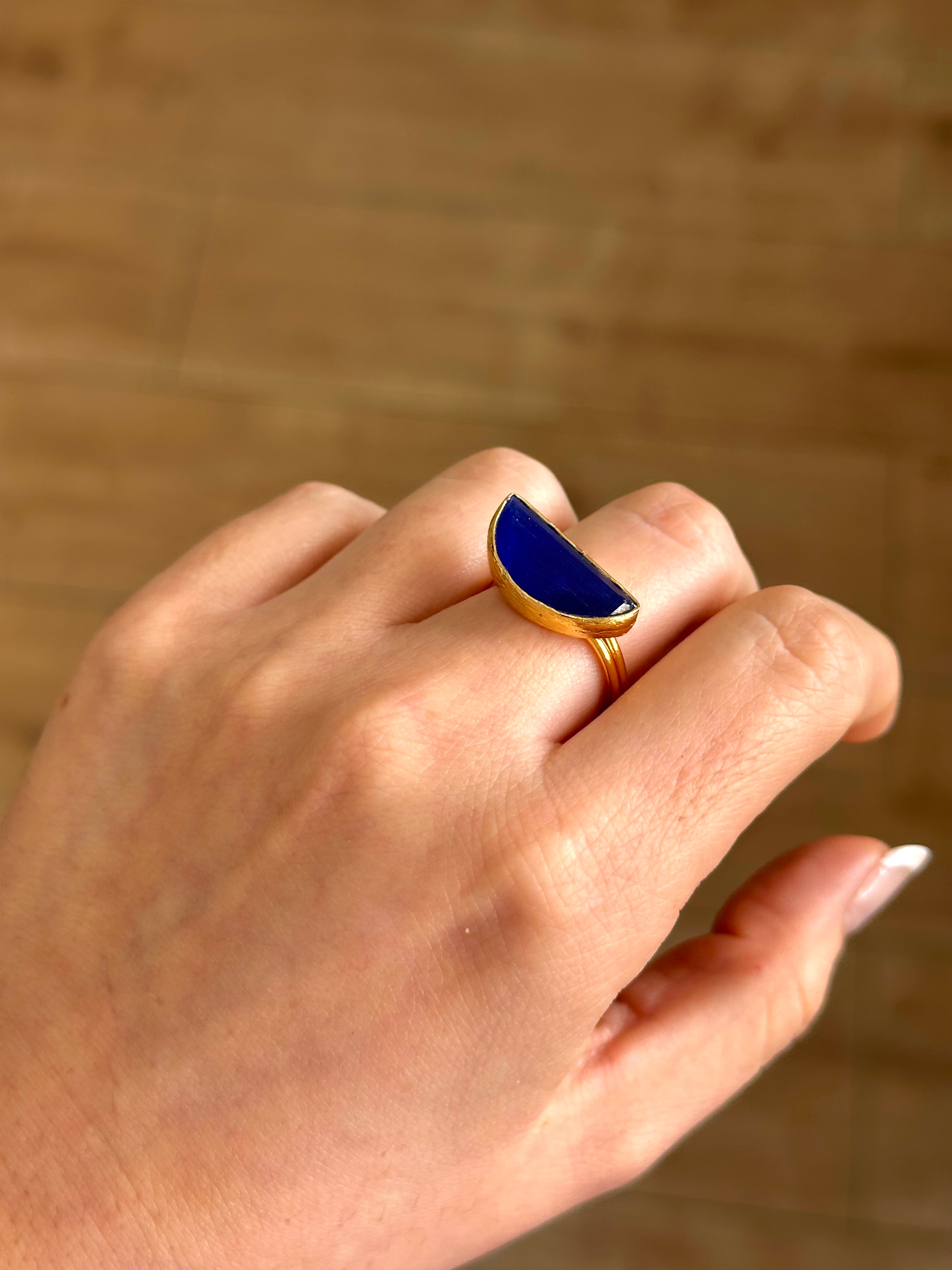 Anillo Afrodita Azul eléctrico