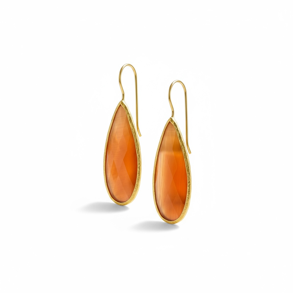 Pendientes lagrima big naranja