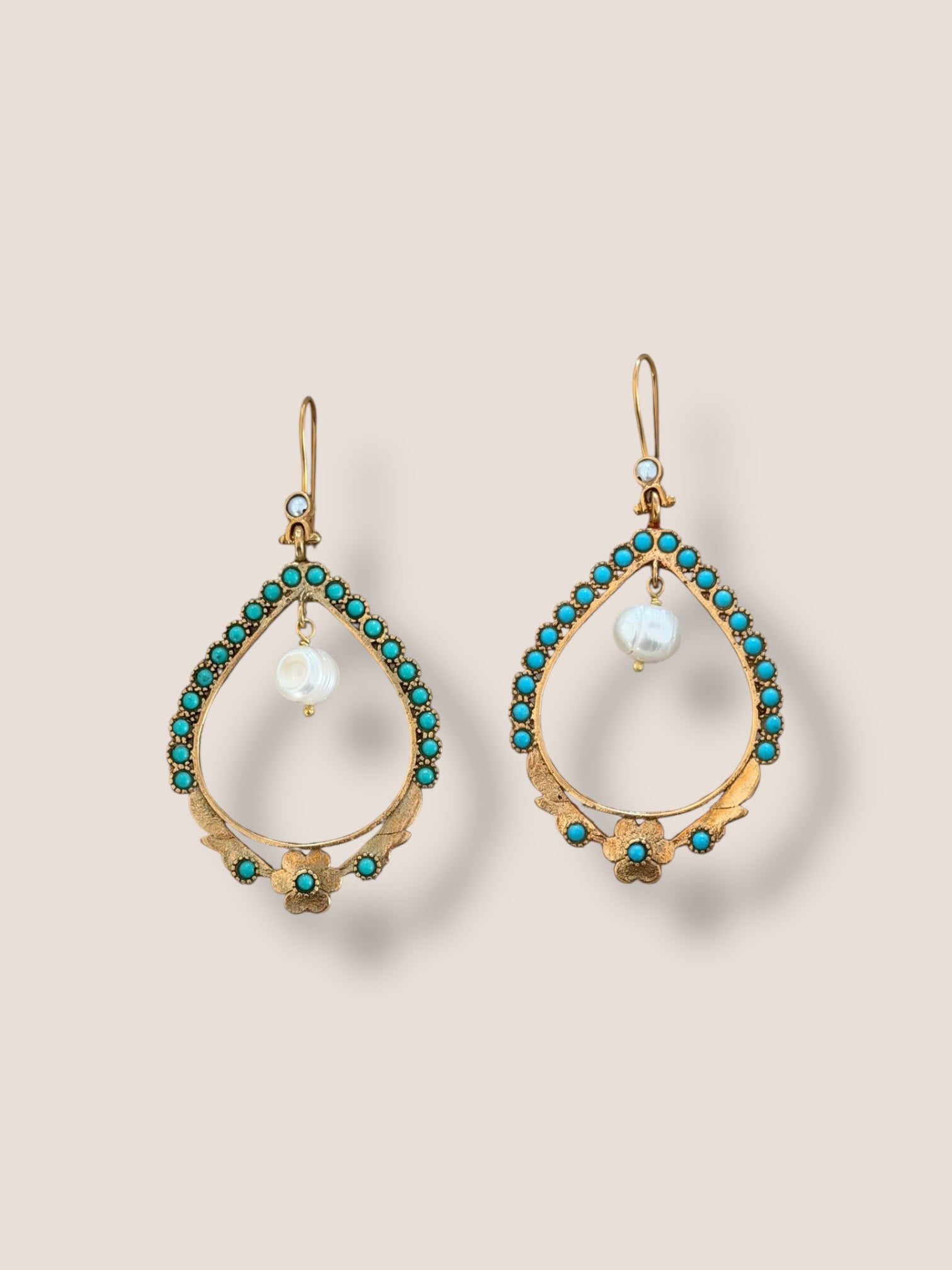 Pendientes Manila Turquesa y perla