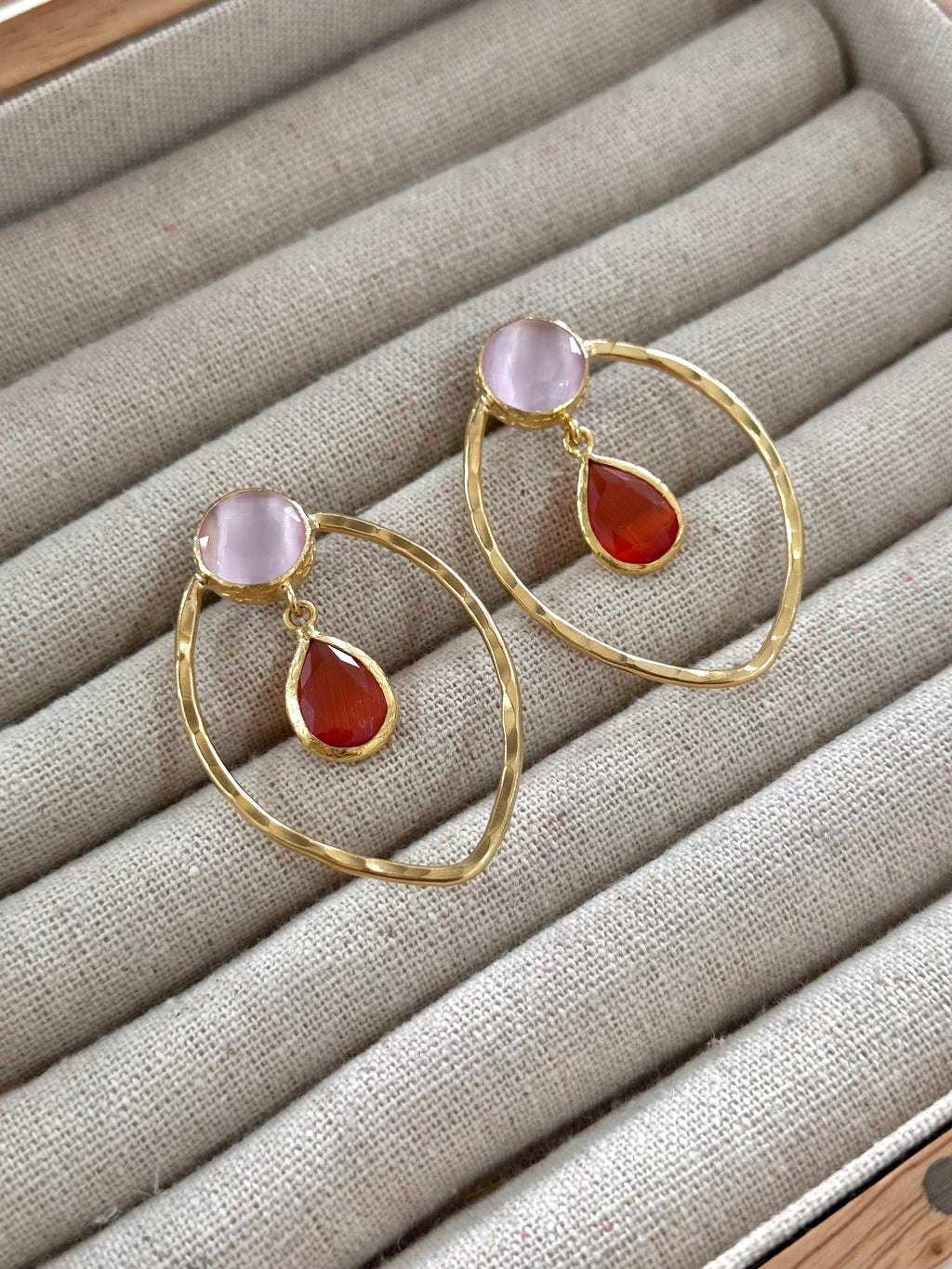 Pendientes Matilda Rosa y Naranja