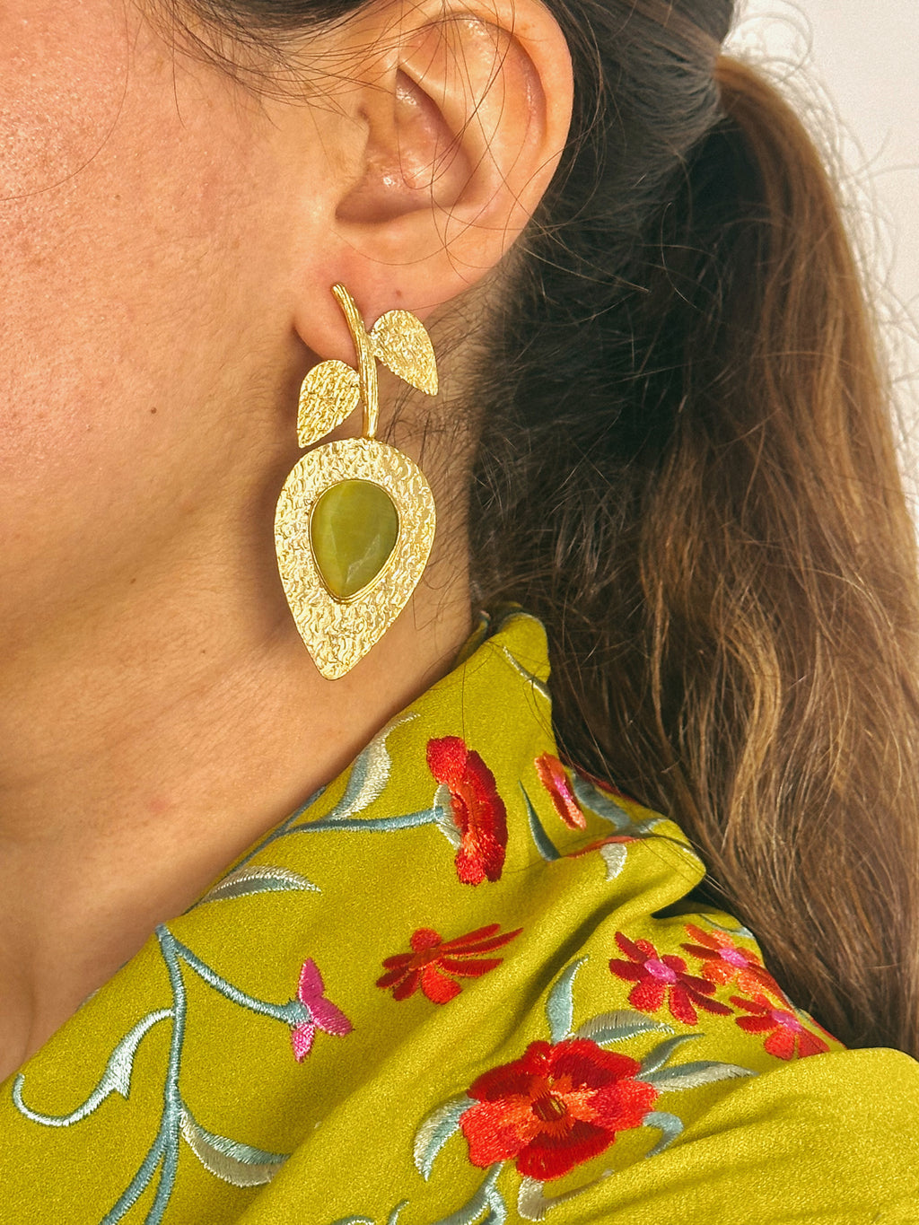 Pendientes Palma Verde Oliva